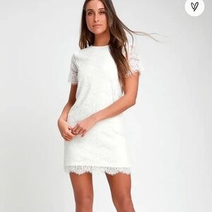 Lulu's White Lace Mini Dress